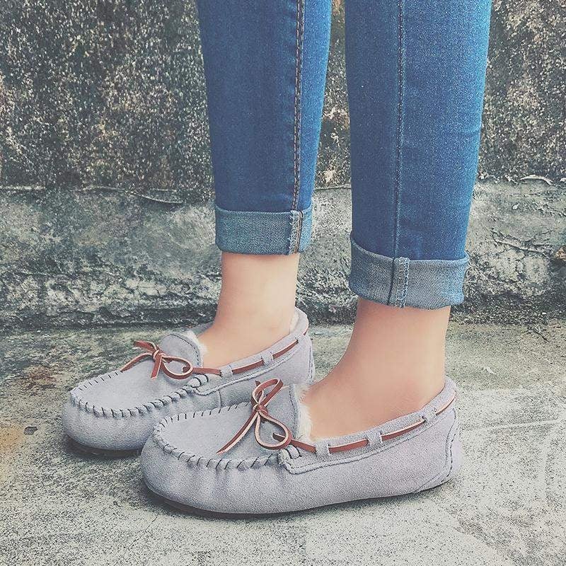 Női bőr loaferek gyapjú béléssel, slip-on, csíkos mintázat, TPU talp, 6–8 cm vastag sarok