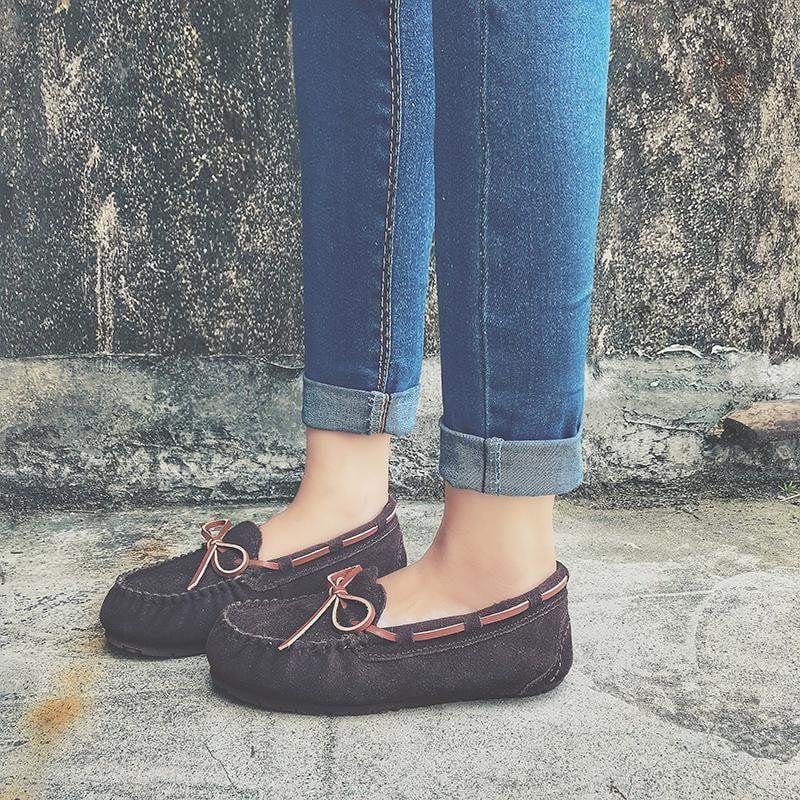 Női bőr loaferek gyapjú béléssel, slip-on, csíkos mintázat, TPU talp, 6–8 cm vastag sarok