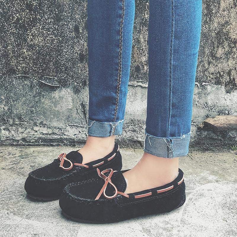 Női bőr loaferek gyapjú béléssel, slip-on, csíkos mintázat, TPU talp, 6–8 cm vastag sarok