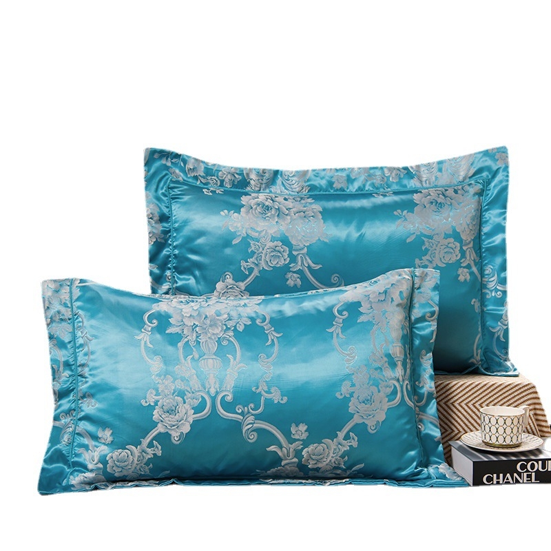 Fețe de pernă satin jacquard brodată, modal 60%, vopsire reactive, stil lux ușor