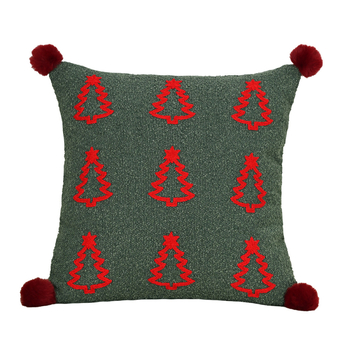 Nordic stílusú párnahuzat, hímzett, karácsonyi motívum, poliészter anyag, nappaliba