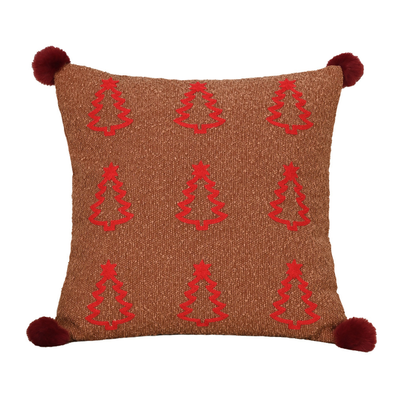 Nordic stílusú párnahuzat, hímzett, karácsonyi motívum, poliészter anyag, nappaliba