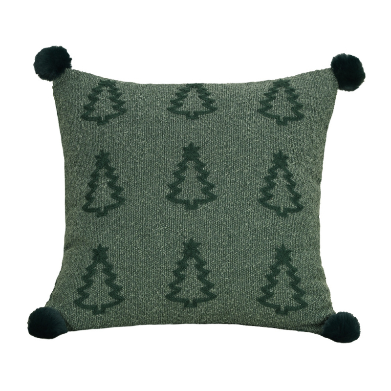 Nordic stílusú párnahuzat, hímzett, karácsonyi motívum, poliészter anyag, nappaliba