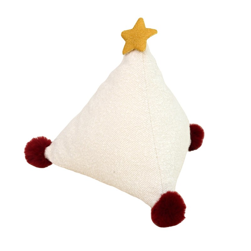 Nordic stílusú párnahuzat, hímzett, karácsonyi motívum, poliészter anyag, nappaliba