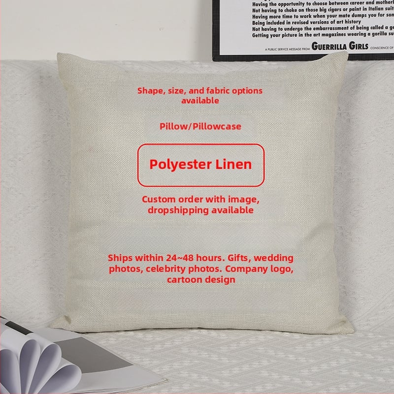 Párna belsővel — testreszabható digitális nyomtatás, egyszínű minta, huzat: imitációs, nagyon puha, töltet: PP pamut