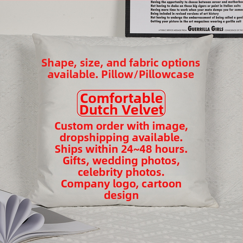 Párna belsővel — testreszabható digitális nyomtatás, egyszínű minta, huzat: imitációs, nagyon puha, töltet: PP pamut