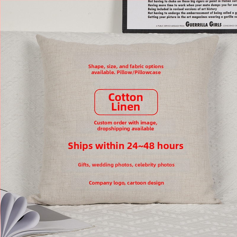 Párna belsővel — testreszabható digitális nyomtatás, egyszínű minta, huzat: imitációs, nagyon puha, töltet: PP pamut