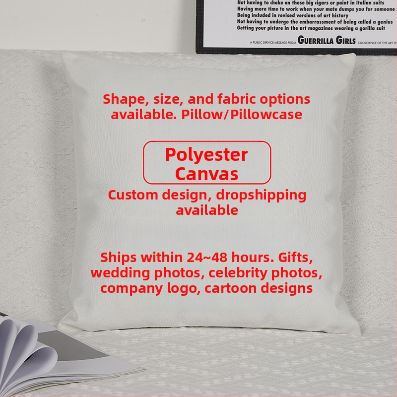 Párna belsővel — testreszabható digitális nyomtatás, egyszínű minta, huzat: imitációs, nagyon puha, töltet: PP pamut