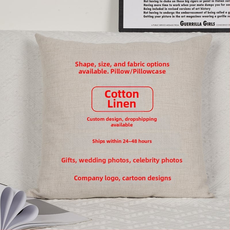 Párna belsővel — testreszabható digitális nyomtatás, egyszínű minta, huzat: imitációs, nagyon puha, töltet: PP pamut