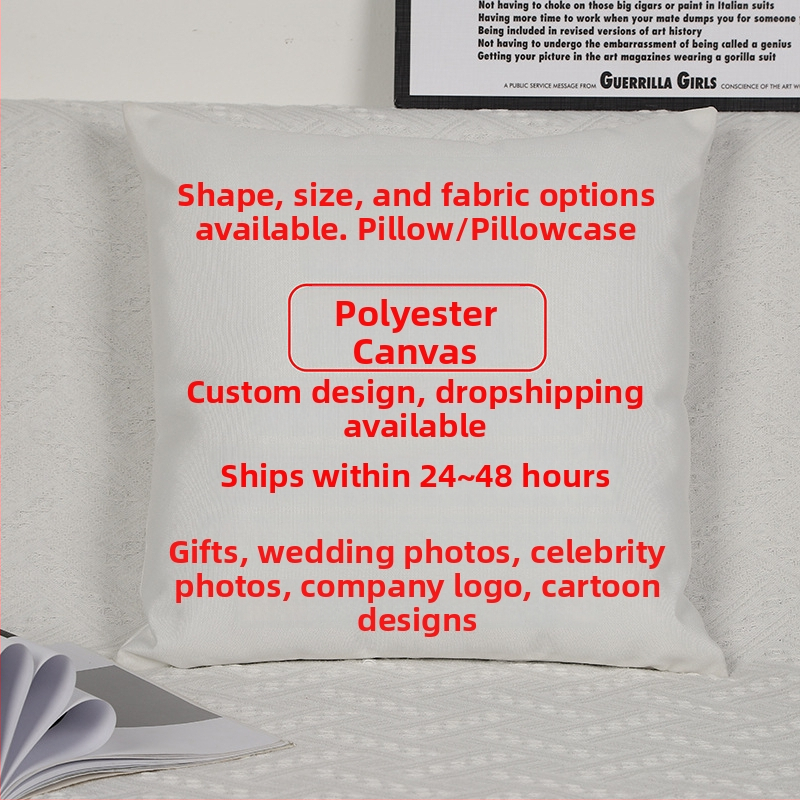 Párna belsővel — testreszabható digitális nyomtatás, egyszínű minta, huzat: imitációs, nagyon puha, töltet: PP pamut