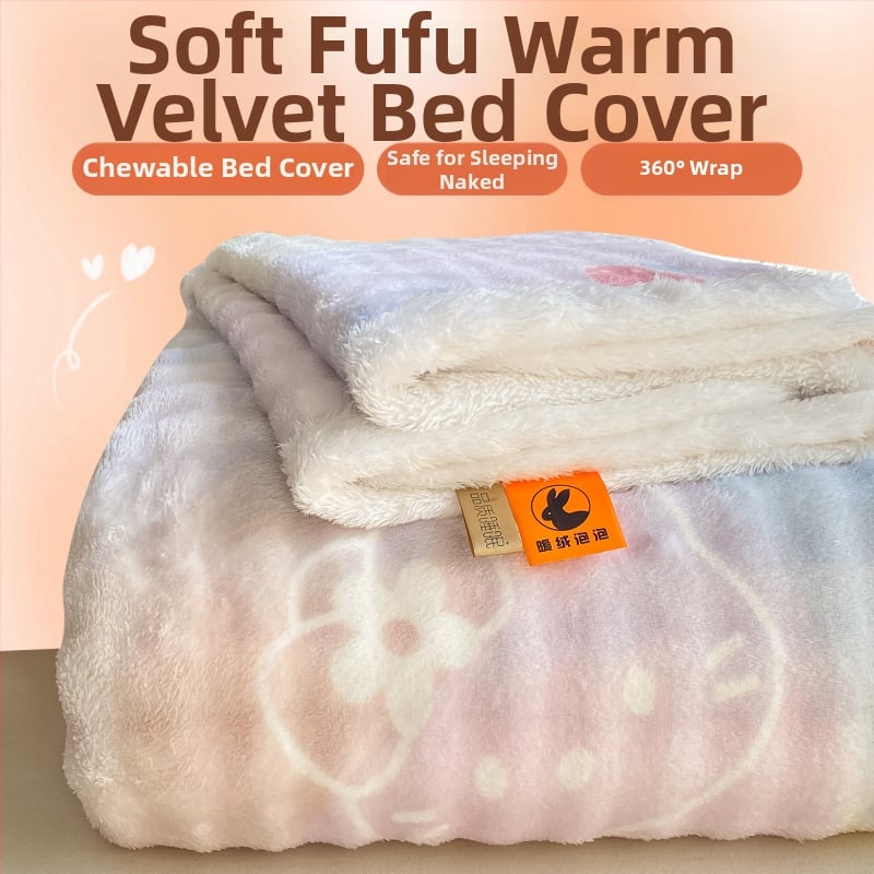 Zimski debeli mliječni velur prekrivač za krevet, srčani uzorak, 100% pamuk, 1.5-2.0 kg, nordijski stil