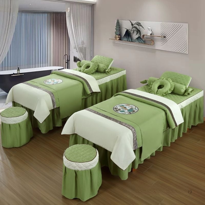 Prekrivač za krevet, četverodijelni set, poliester, brušena tkanina, reaktivno bojanje, prugasti uzorak, skandinavski stil