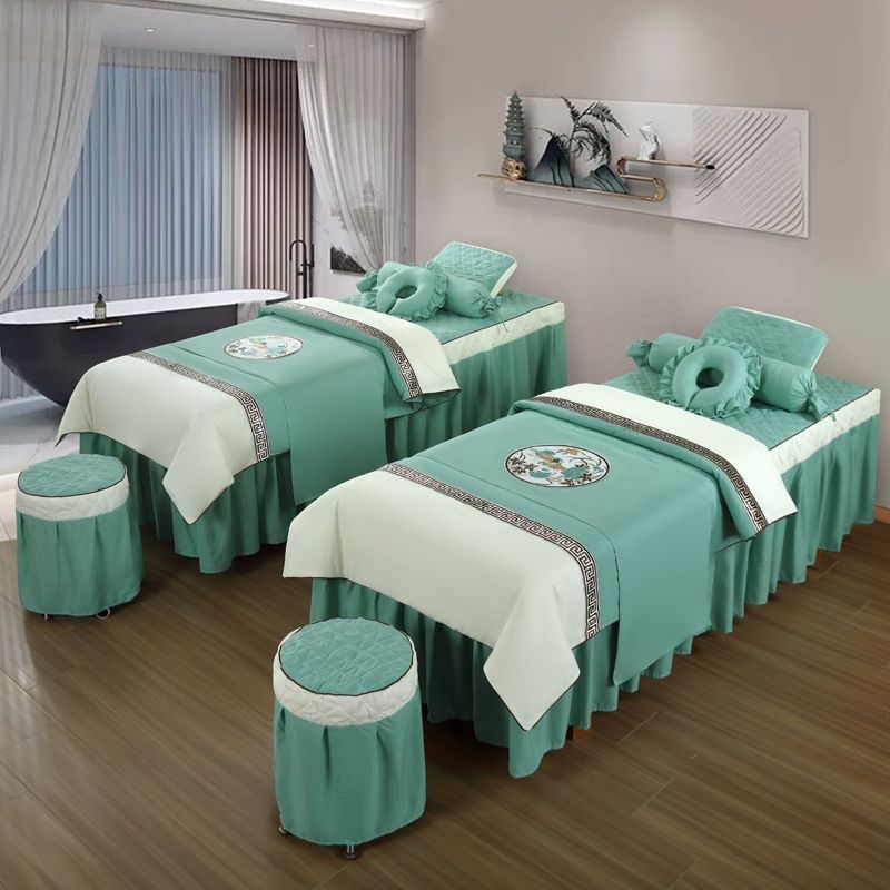 Prekrivač za krevet, četverodijelni set, poliester, brušena tkanina, reaktivno bojanje, prugasti uzorak, skandinavski stil