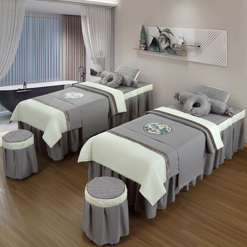 Prekrivač za krevet, četverodijelni set, poliester, brušena tkanina, reaktivno bojanje, prugasti uzorak, skandinavski stil