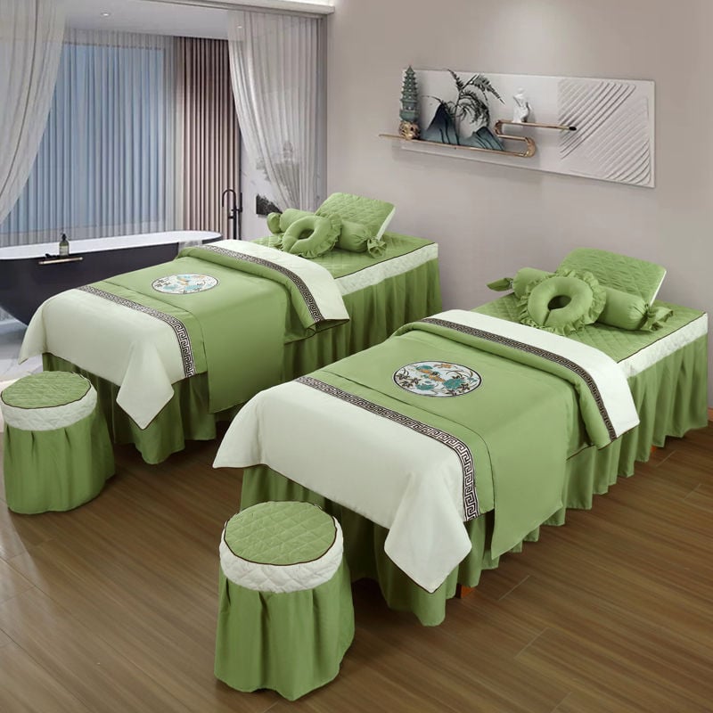 Prekrivač za krevet, četverodijelni set, poliester, brušena tkanina, reaktivno bojanje, prugasti uzorak, skandinavski stil