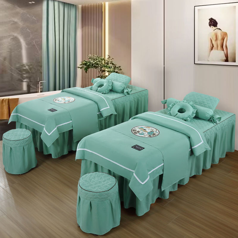 Prekrivač za krevet, četverodijelni set, poliester, brušena tkanina, reaktivno bojanje, prugasti uzorak, skandinavski stil