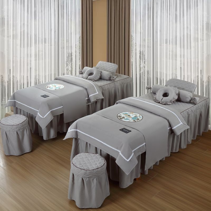 Prekrivač za krevet, četverodijelni set, poliester, brušena tkanina, reaktivno bojanje, prugasti uzorak, skandinavski stil