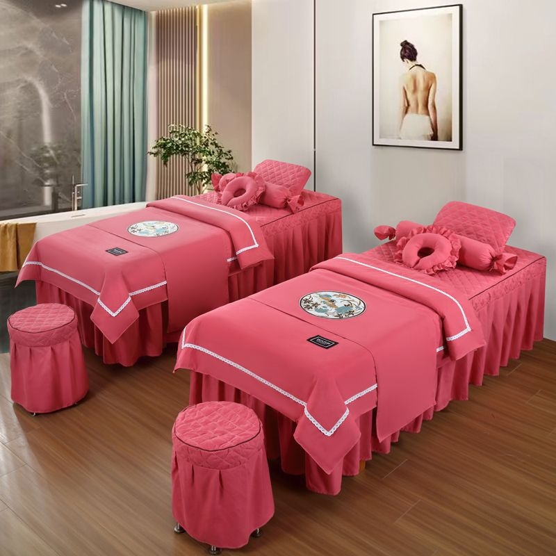 Prekrivač za krevet, četverodijelni set, poliester, brušena tkanina, reaktivno bojanje, prugasti uzorak, skandinavski stil