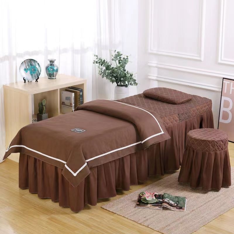 Prekrivač za krevet, četverodijelni set, poliester, brušena tkanina, reaktivno bojanje, prugasti uzorak, skandinavski stil