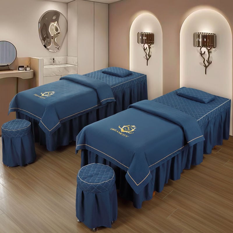 Prekrivač za krevet, četverodijelni set, poliester, brušena tkanina, reaktivno bojanje, prugasti uzorak, skandinavski stil