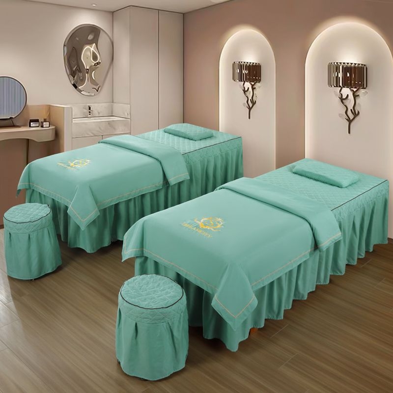 Prekrivač za krevet, četverodijelni set, poliester, brušena tkanina, reaktivno bojanje, prugasti uzorak, skandinavski stil