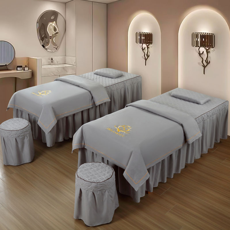 Prekrivač za krevet, četverodijelni set, poliester, brušena tkanina, reaktivno bojanje, prugasti uzorak, skandinavski stil