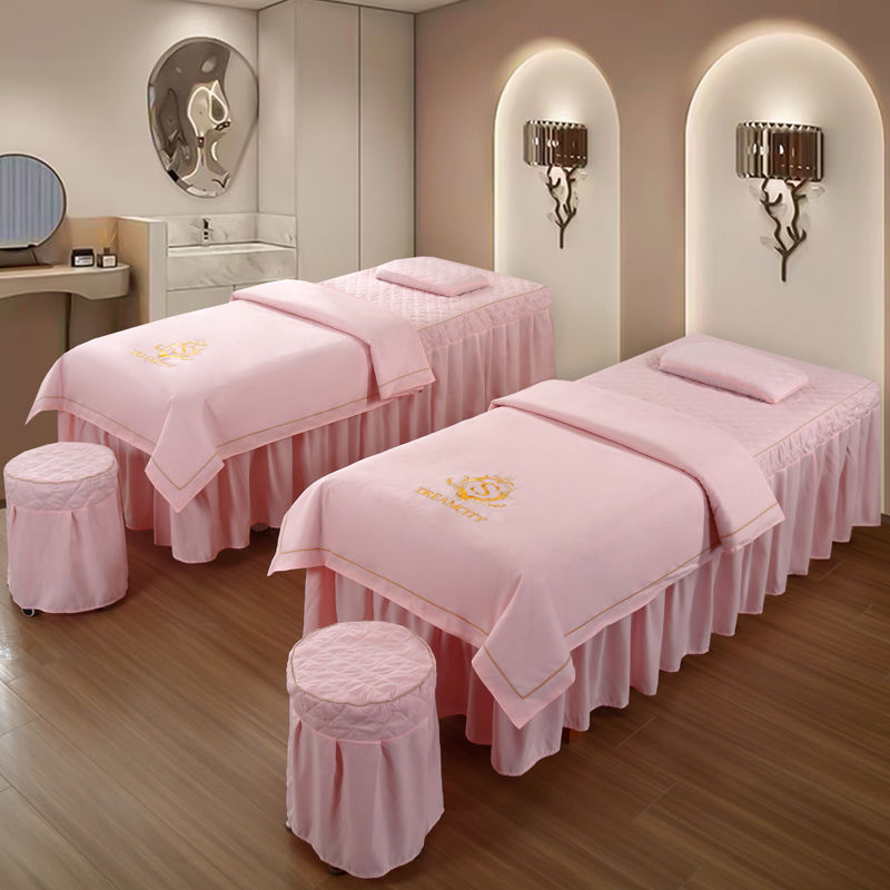 Prekrivač za krevet, četverodijelni set, poliester, brušena tkanina, reaktivno bojanje, prugasti uzorak, skandinavski stil