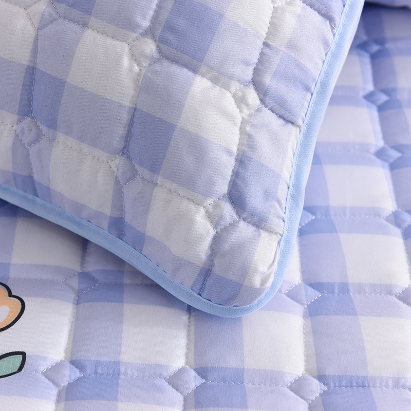 Fésült pamut ágyneműkészlet csúszásmentes, virágos mintázat, 3 részes készlet: lepedő, ágyneműtakaró és matracvédő, kimosott pamut, reaktív nyomtatás