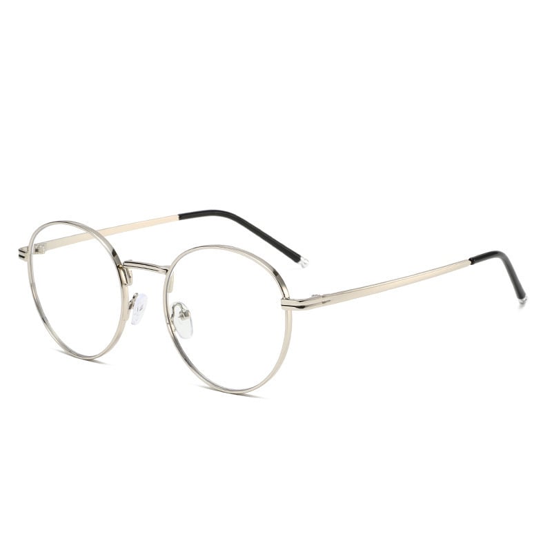 Овални ретро метални очила за четене с антисиня светлина, подходящи за хора на средна и по-възрастни хора, карат мъжете и жените да изглеждат по-млади, дори без грим, с чист и невинен вид.