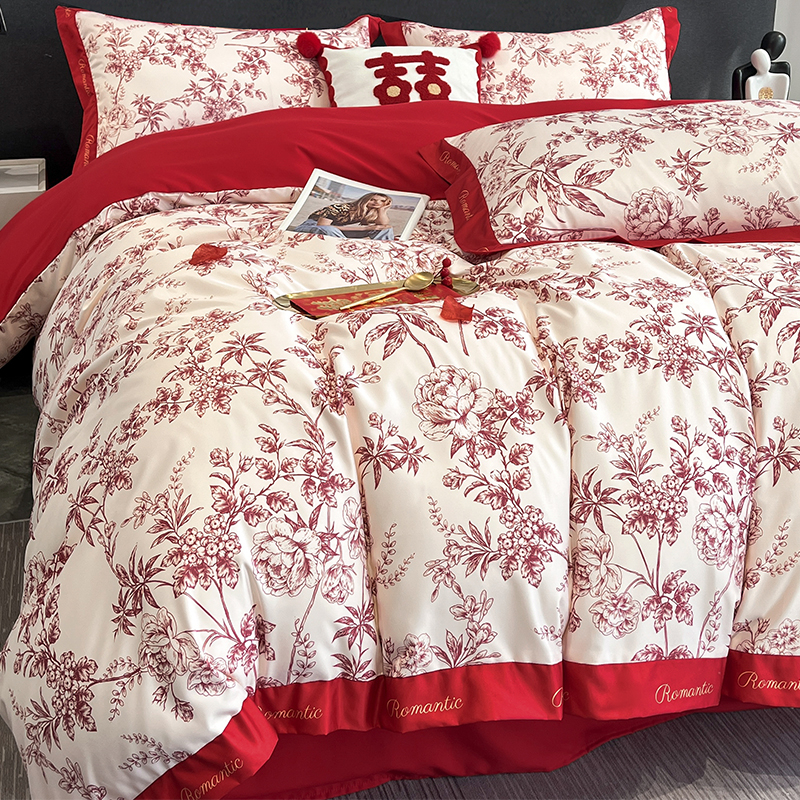 Esküvői ágyneműkészlet, négy részes, poliészter twill, reaktív színezés