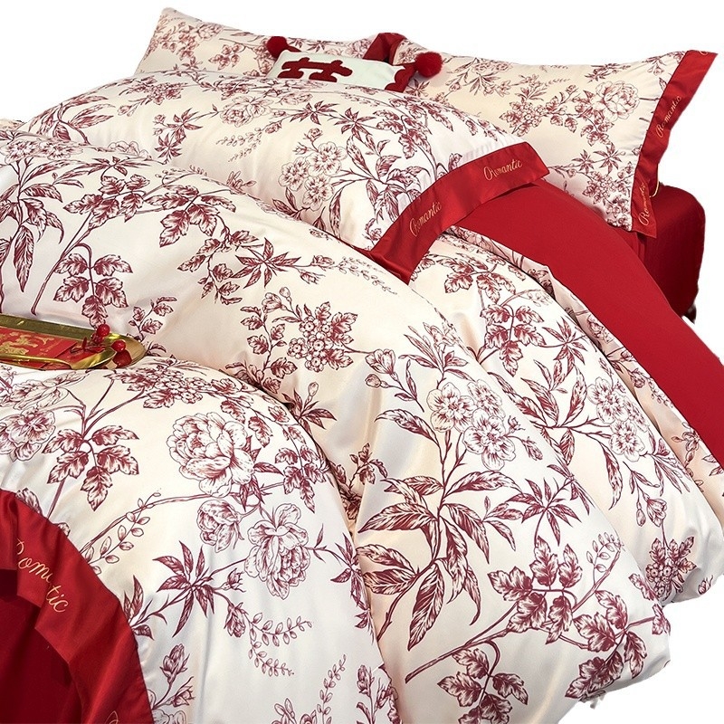 Esküvői ágyneműkészlet, négy részes, poliészter twill, reaktív színezés