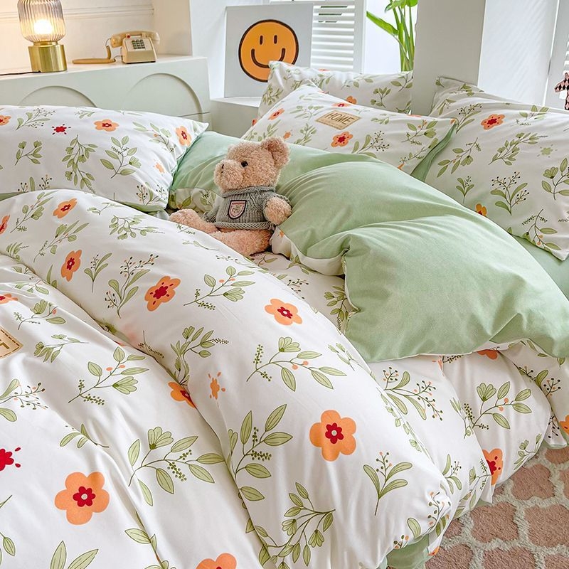 Antklodės užvalkalas - augalų ir gėlių raštas; tie-dye atspaudas; 100% kitos medžiagos; audinio svoris 500–800 g