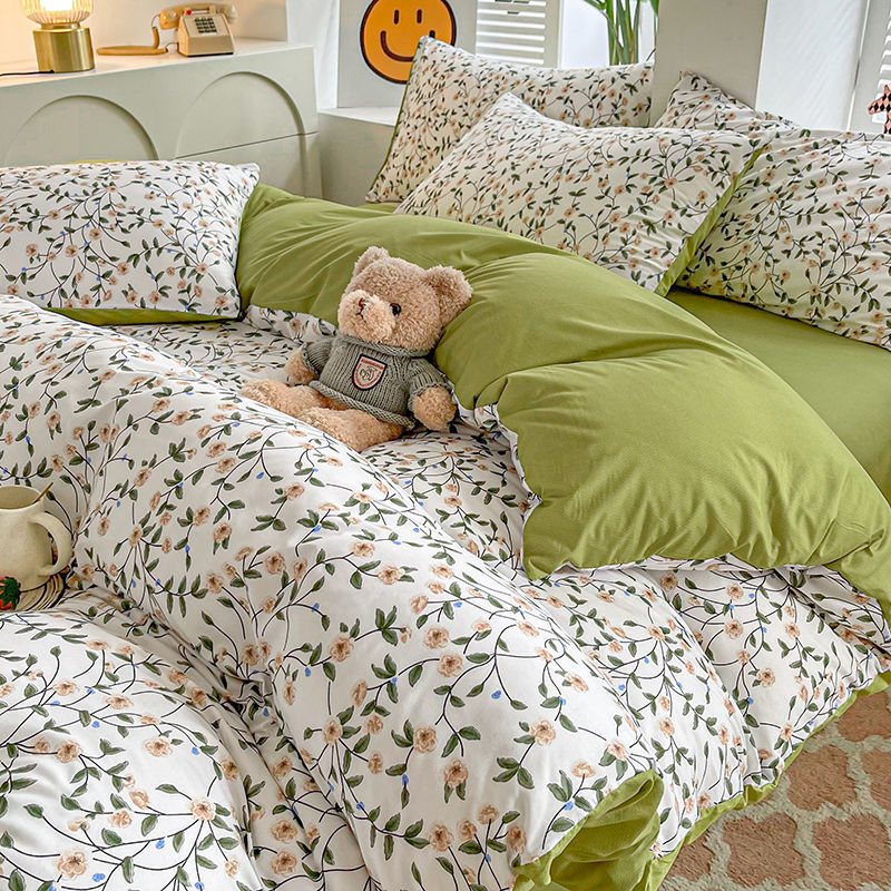 Antklodės užvalkalas - augalų ir gėlių raštas; tie-dye atspaudas; 100% kitos medžiagos; audinio svoris 500–800 g