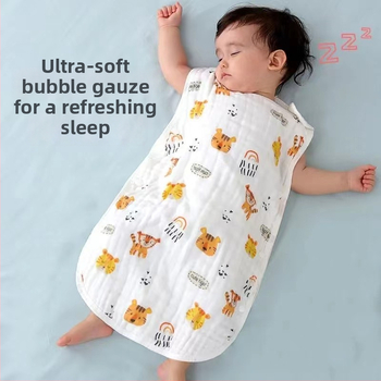 Baba géz alvózsák rövid ujj nélküli – 100% pamut, könnyű nyári kivitel, kick-proof kivitel, súly legfeljebb 0,5 kg, testreszabható