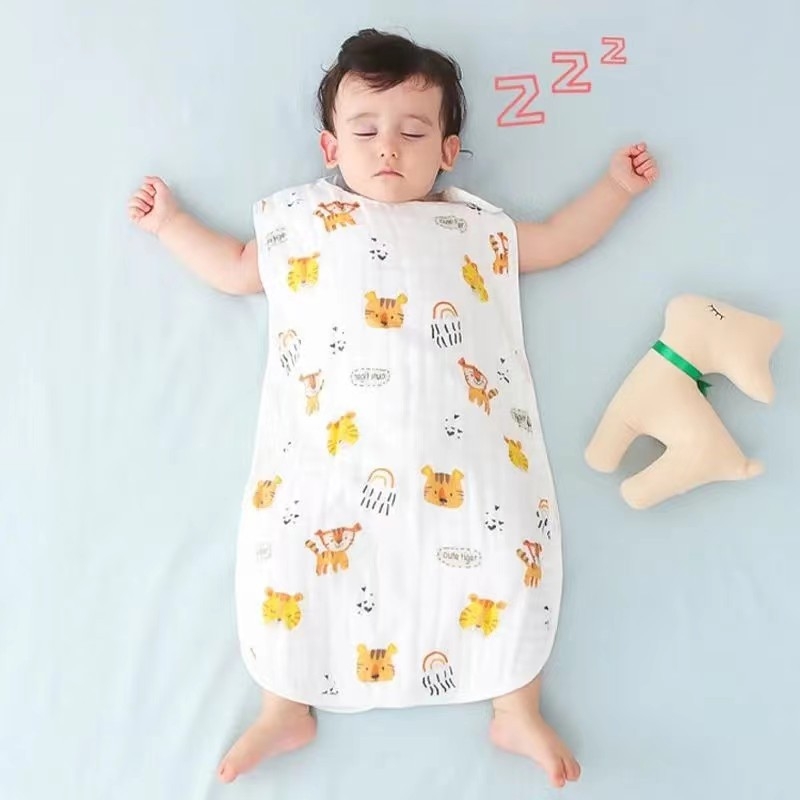 Baba géz alvózsák rövid ujj nélküli – 100% pamut, könnyű nyári kivitel, kick-proof kivitel, súly legfeljebb 0,5 kg, testreszabható