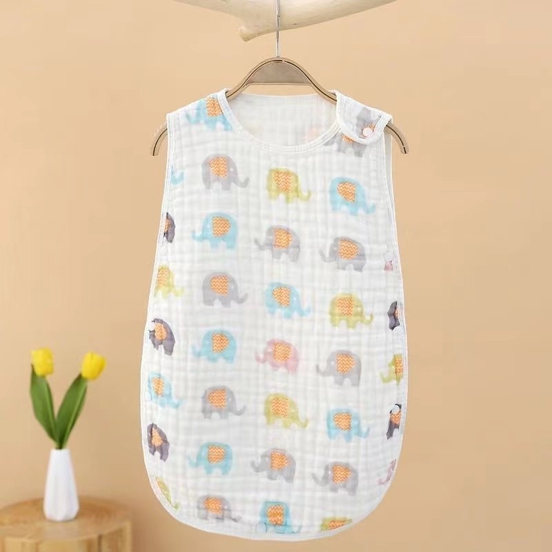 Baba géz alvózsák rövid ujj nélküli – 100% pamut, könnyű nyári kivitel, kick-proof kivitel, súly legfeljebb 0,5 kg, testreszabható