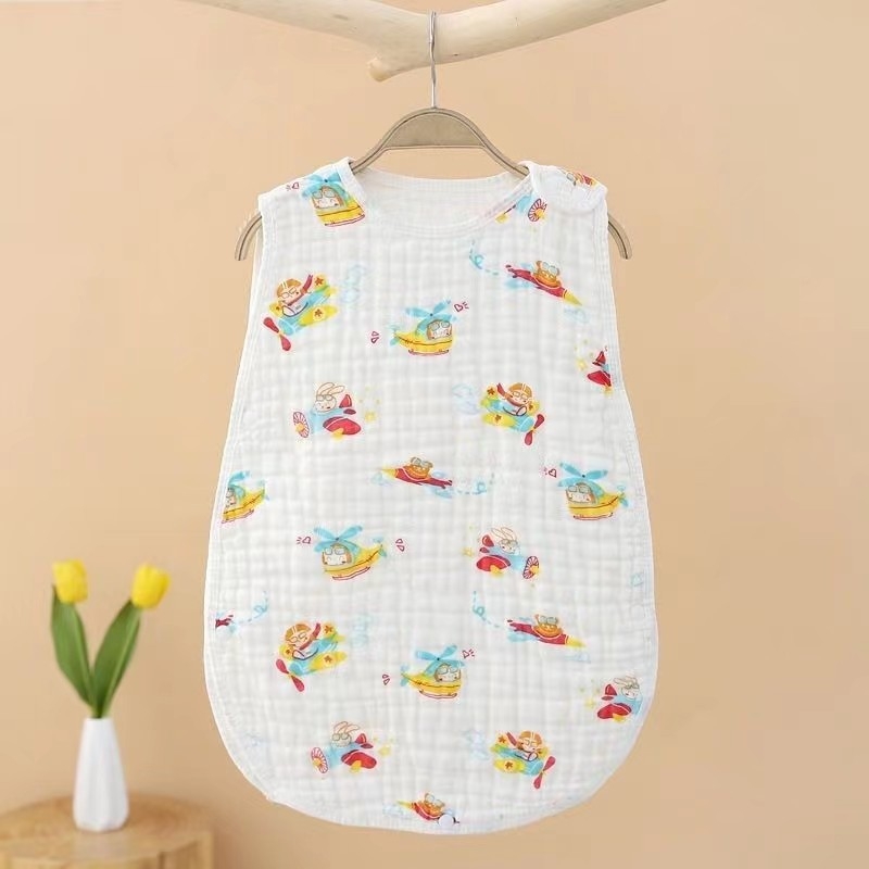 Baba géz alvózsák rövid ujj nélküli – 100% pamut, könnyű nyári kivitel, kick-proof kivitel, súly legfeljebb 0,5 kg, testreszabható