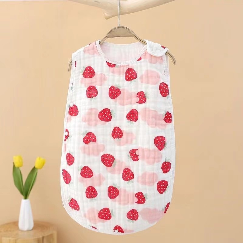 Baba géz alvózsák rövid ujj nélküli – 100% pamut, könnyű nyári kivitel, kick-proof kivitel, súly legfeljebb 0,5 kg, testreszabható