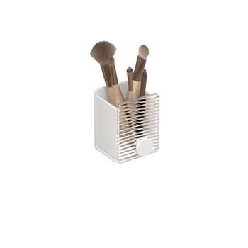 Sieninis laikiklis šepetėliams, dantų pastai ir makiažo šepetėliams – metalinė konstrukcija su aliuminio lydiniu ir akriliu; Modelis: Acrylic makeup stand A; Konfigūracija: vieno arba dviejų vamzdelių; Pritaikymas: Taip; Spausdintas logotipas: Taip