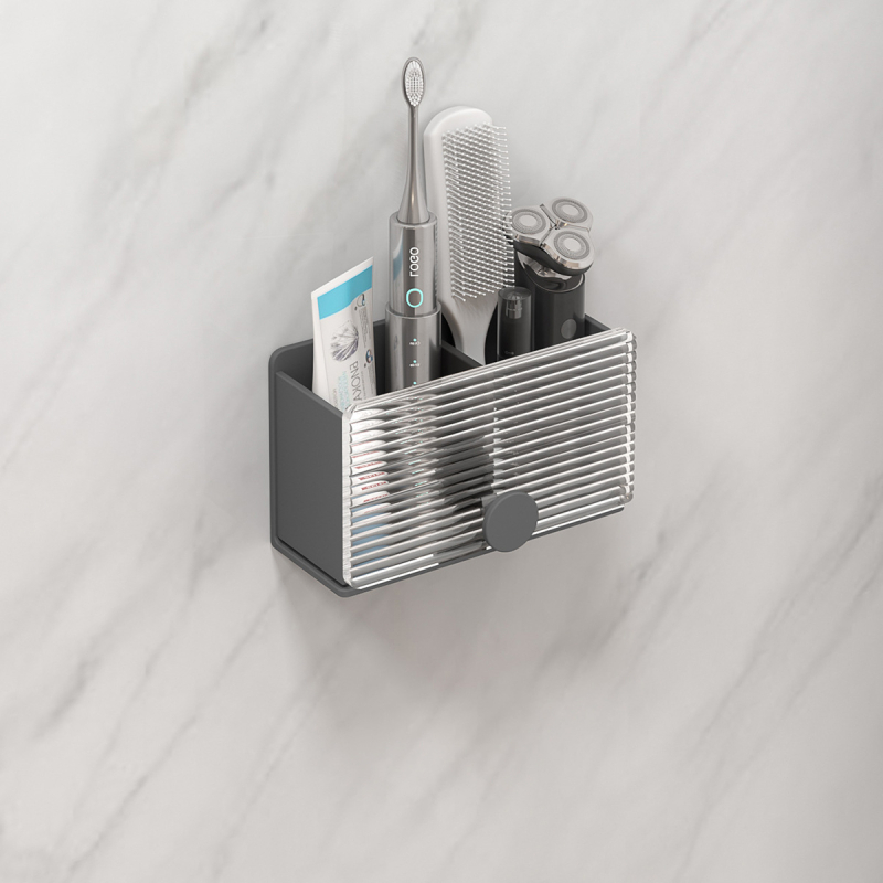 Sieninis laikiklis šepetėliams, dantų pastai ir makiažo šepetėliams – metalinė konstrukcija su aliuminio lydiniu ir akriliu; Modelis: Acrylic makeup stand A; Konfigūracija: vieno arba dviejų vamzdelių; Pritaikymas: Taip; Spausdintas logotipas: Taip