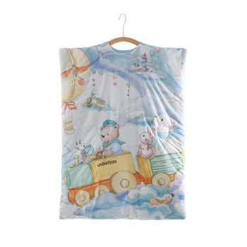 Betides gyerekeknek szóló alvózsák anti-kick takaróval, vastag és meleg, külső anyag 100% poliészter, bélés 100% pamut, töltet 79% poliészter 21% viszkóz, stílus: rajzfilm.