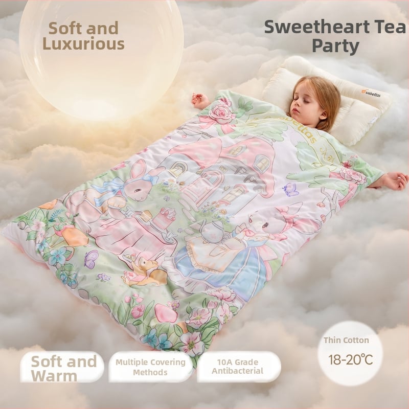 Betides gyerekeknek szóló alvózsák anti-kick takaróval, vastag és meleg, külső anyag 100% poliészter, bélés 100% pamut, töltet 79% poliészter 21% viszkóz, stílus: rajzfilm.