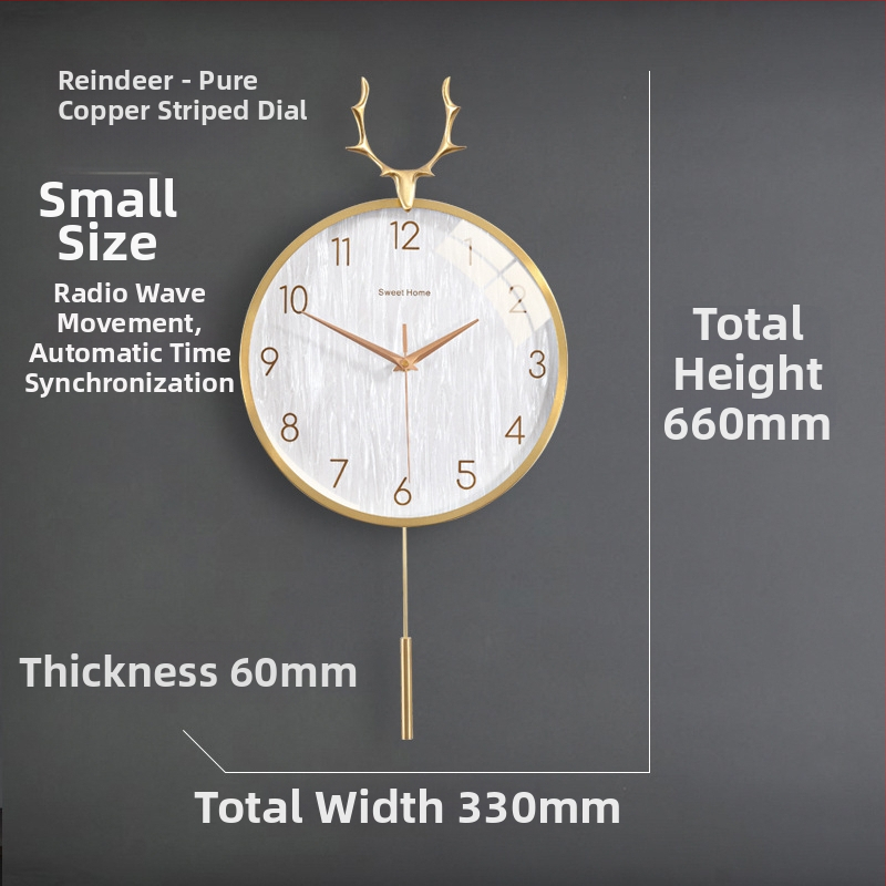 Zidni sat u nordijskom stilu s laganim luksuzom — okruglo metalno kućište, kvarcni mehanizam s tiho hodom (sweep), napajanje baterijom, jednostrana projekcija, mogućnost tiska logotipa
