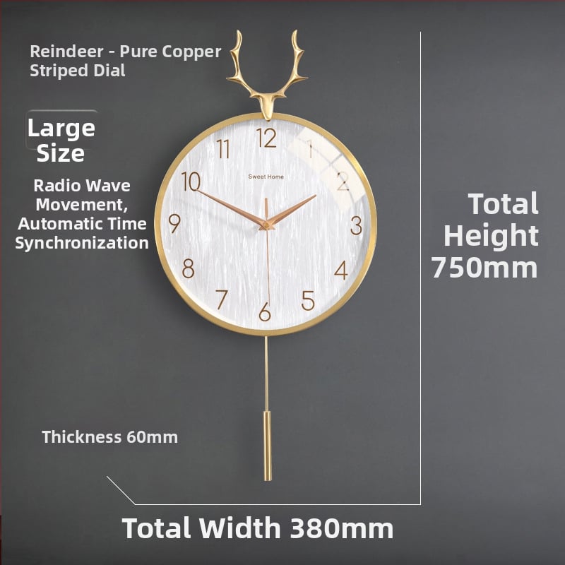Zidni sat u nordijskom stilu s laganim luksuzom — okruglo metalno kućište, kvarcni mehanizam s tiho hodom (sweep), napajanje baterijom, jednostrana projekcija, mogućnost tiska logotipa