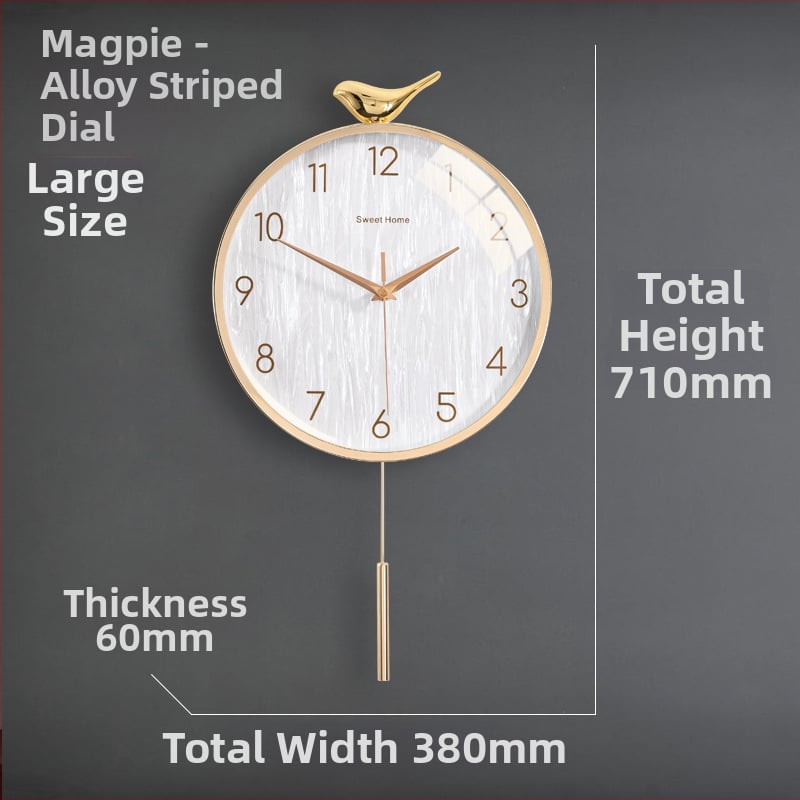 Zidni sat u nordijskom stilu s laganim luksuzom — okruglo metalno kućište, kvarcni mehanizam s tiho hodom (sweep), napajanje baterijom, jednostrana projekcija, mogućnost tiska logotipa