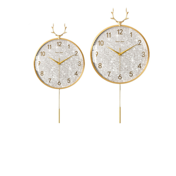 Zidni sat u svijetlom luksuznom stilu, model 985, mehanički pogon, Sun pogon, baterijsko napajanje, metalni brojčanik, stakleni poklopac, dnevni boravak