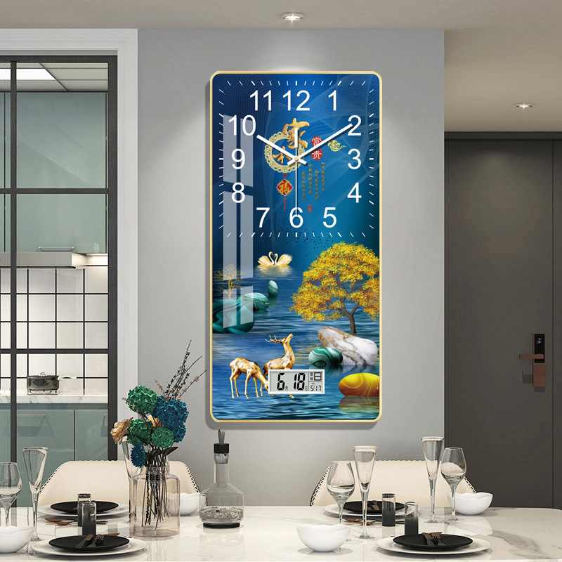 Zidni sat, moderni pravokutni dizajn, LCD + analogni prikaz, Vječni kalendar, Termometar (kvarcni mehanizam, napajanje baterijama)