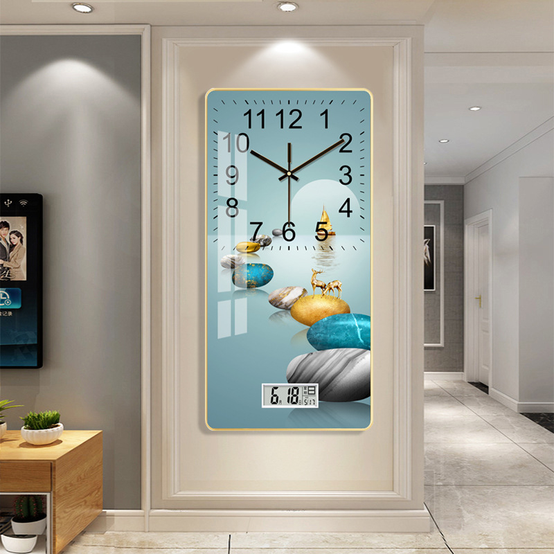 Zidni sat, moderni pravokutni dizajn, LCD + analogni prikaz, Vječni kalendar, Termometar (kvarcni mehanizam, napajanje baterijama)