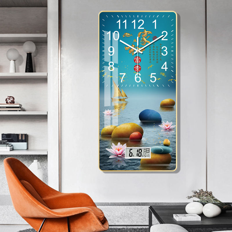 Zidni sat, moderni pravokutni dizajn, LCD + analogni prikaz, Vječni kalendar, Termometar (kvarcni mehanizam, napajanje baterijama)