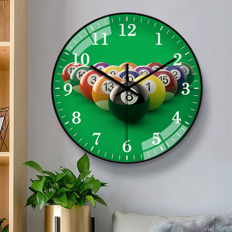 Zidni sat za dvoranu za bilijar | Moderan stil, baterijsko napajanje, kvarcni pogon, plastično kućište